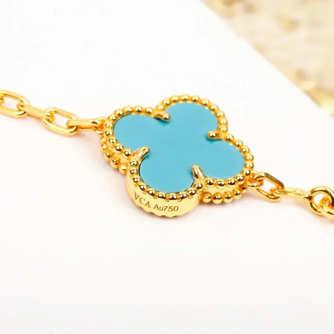 [⭐Seralia] CLOVER 5 MOTIF TURQUOISE BRACELET COLLECTION