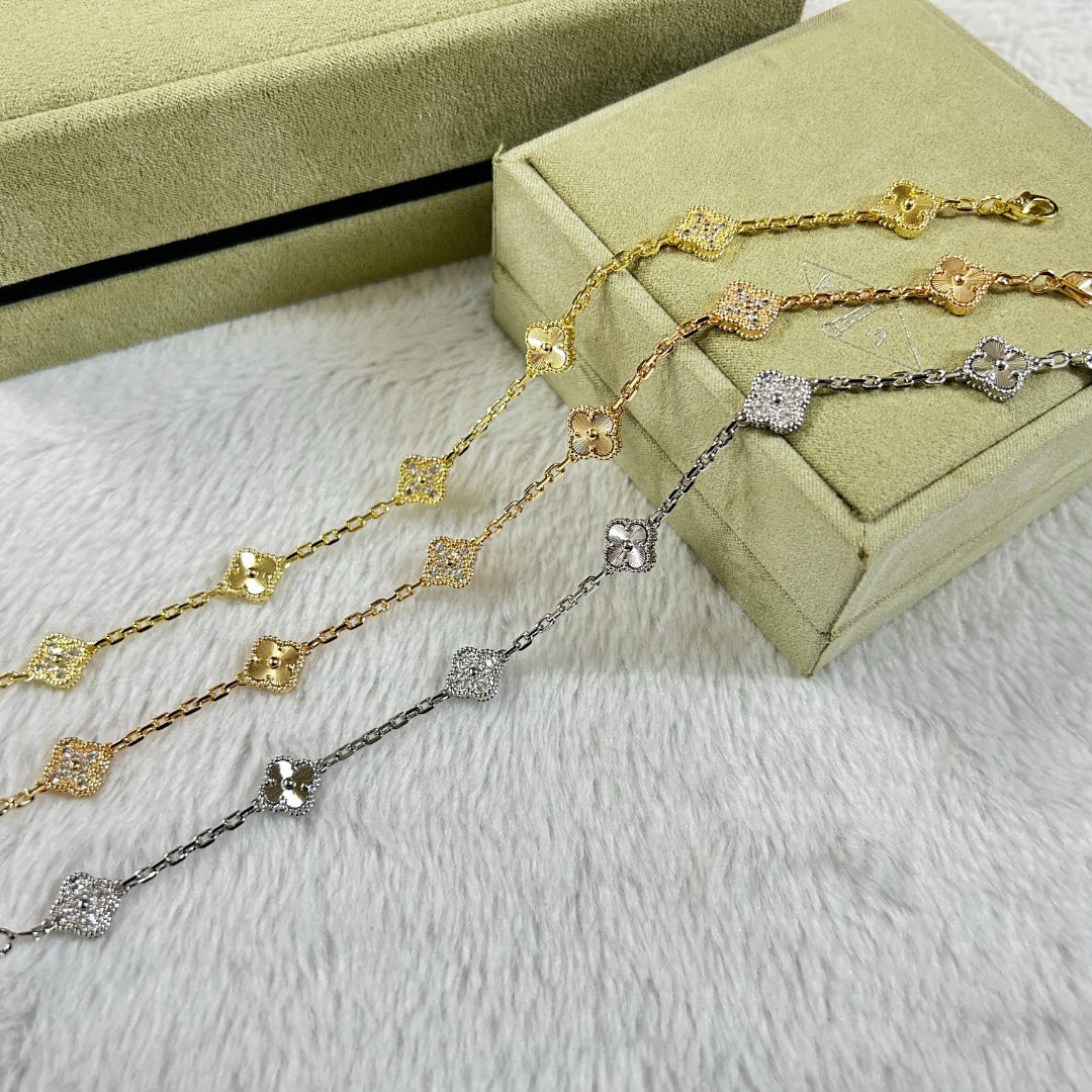 [⭐Seralia]CLOVER 6 MOTIF DIAMOND LASER BRACELET