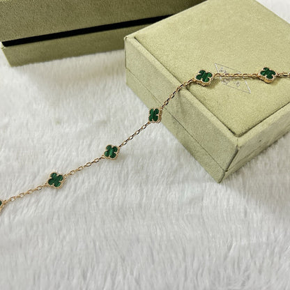 [⭐Seralia]CLOVER 6 MOTIF MALACHITE BRACELET