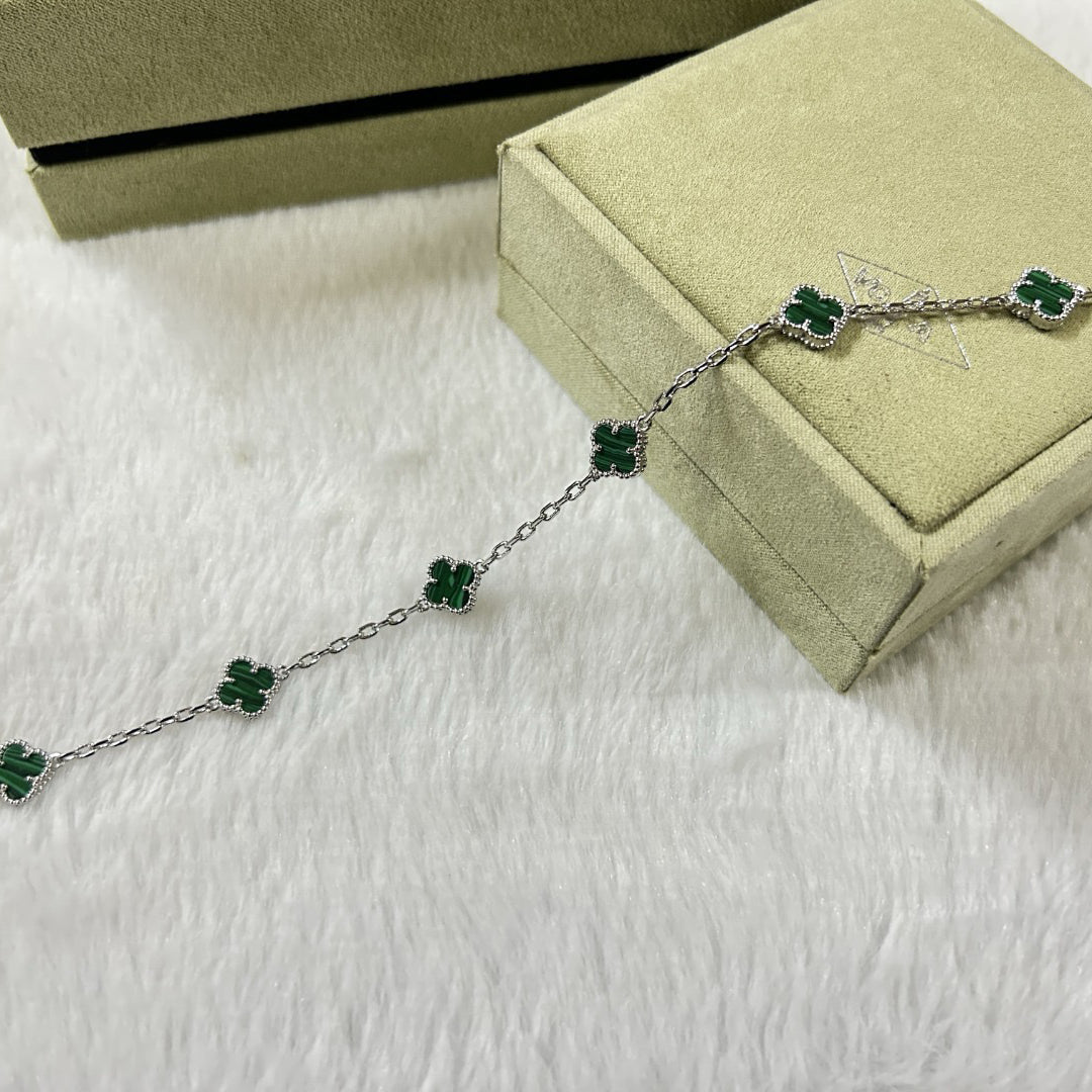 [⭐Seralia]CLOVER 6 MOTIF MALACHITE BRACELET