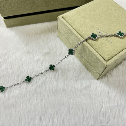 [⭐Seralia]CLOVER 6 MOTIF MALACHITE BRACELET