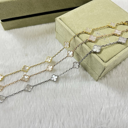 [⭐Seralia]CLOVER 6 MOTIF WHITE MOP BRACELET