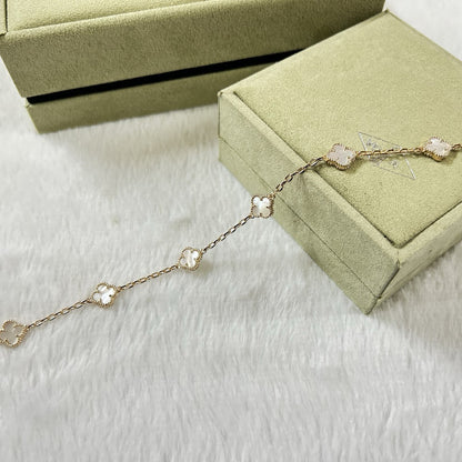 [⭐Seralia]CLOVER 6 MOTIF WHITE MOP BRACELET
