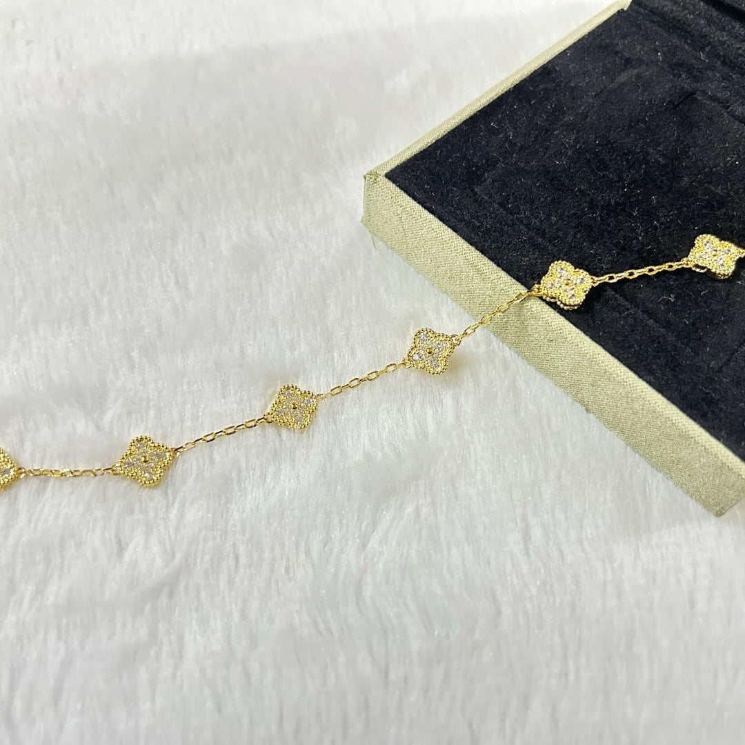[⭐Seralia]CLOVER 6 MOTIF DIAMOND BRACELET