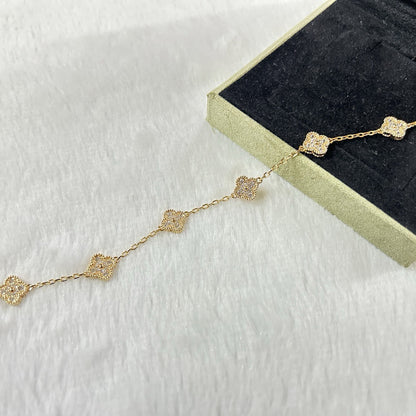 [⭐Seralia]CLOVER 6 MOTIF DIAMOND BRACELET