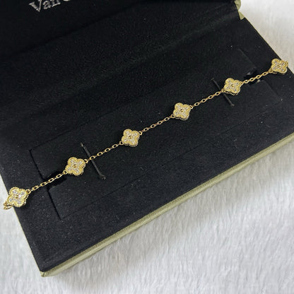 [⭐Seralia]CLOVER 6 MOTIF DIAMOND BRACELET