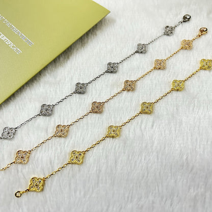 [⭐Seralia]CLOVER 6 MOTIF DIAMOND BRACELET