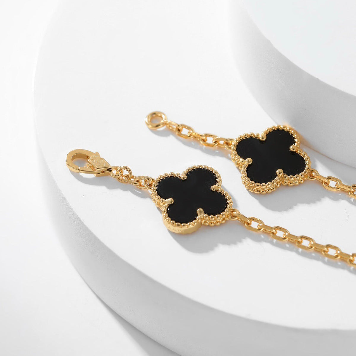 [⭐Seralia]CLOVER 10 MOTIFS ONYX NECKLACE