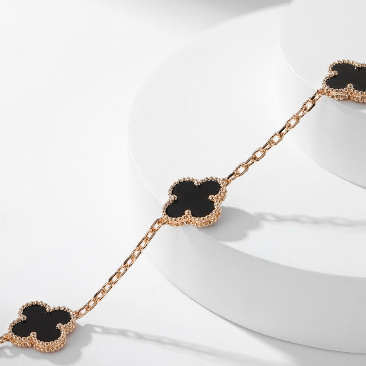 [⭐Seralia]CLOVER 10 MOTIFS ONYX NECKLACE