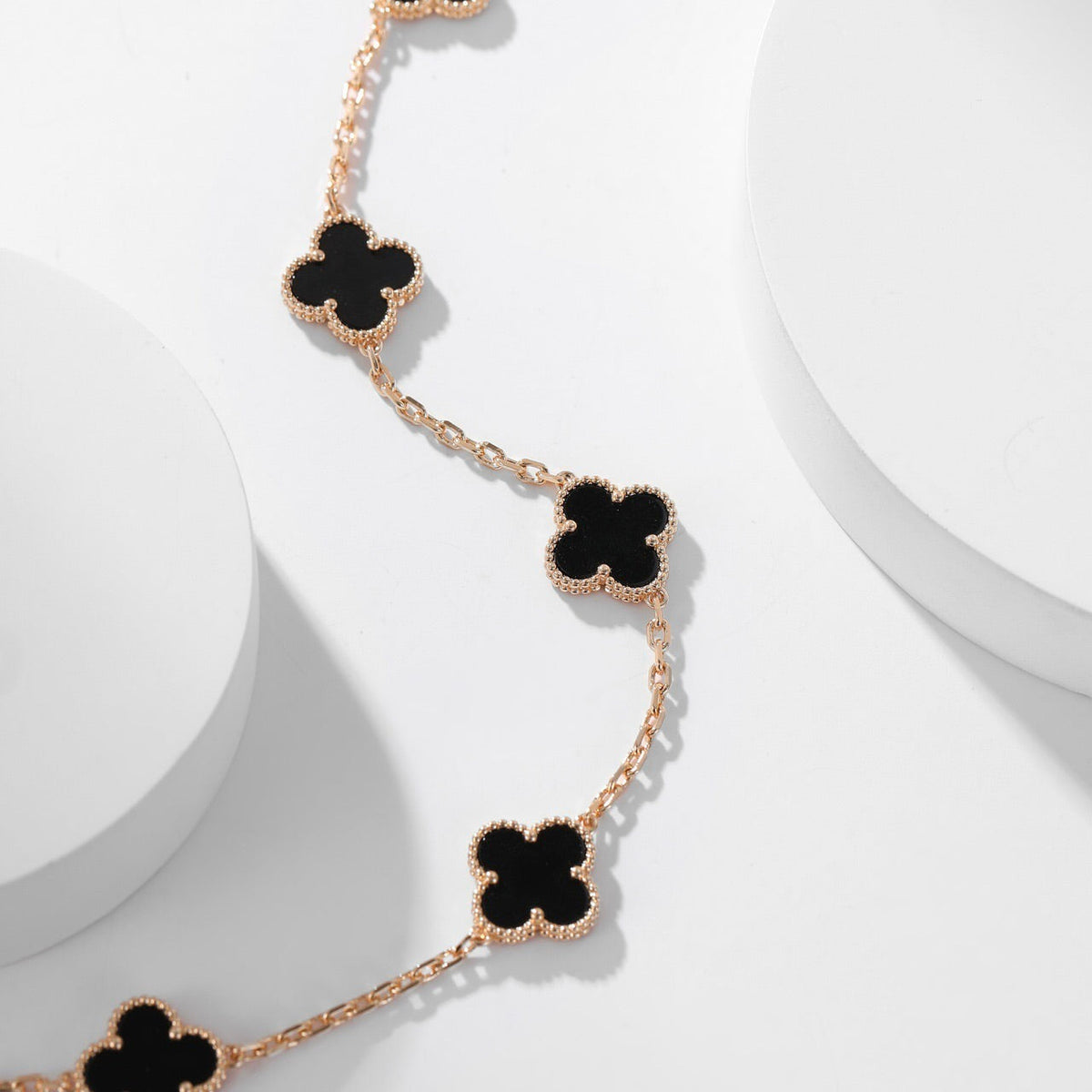 [⭐Seralia]CLOVER 10 MOTIFS ONYX NECKLACE
