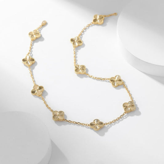 [⭐Seralia]CLOVER 10 MOTIFS LASER NECKLACE
