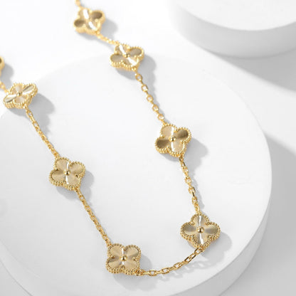 [⭐Seralia]CLOVER 10 MOTIFS LASER NECKLACE
