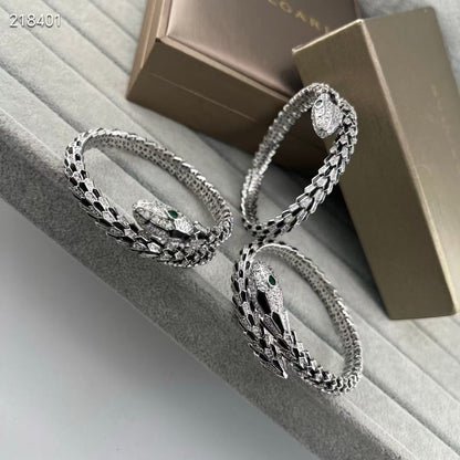 [⭐Seralia]NEW OBSIDIAN & DIAMOND SERPENT BRACELET