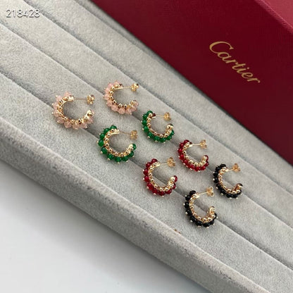 [⭐Seralia]NEW COLORED GEMSTONE COLLECTION SMALL HOOP EARRINGS