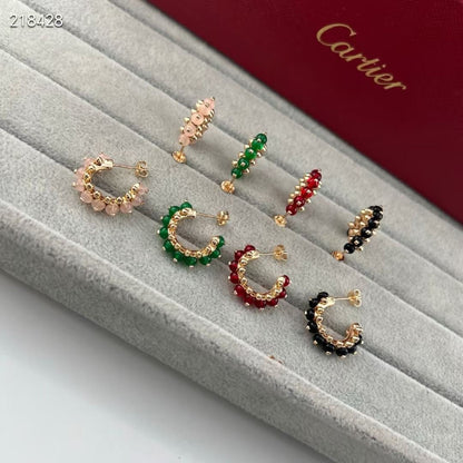 [⭐Seralia]NEW COLORED GEMSTONE COLLECTION SMALL HOOP EARRINGS