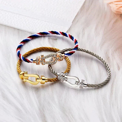 [⭐Seralia]FORCE LARGE HORSESHOE NO DIAMOND BRACELET GOLD