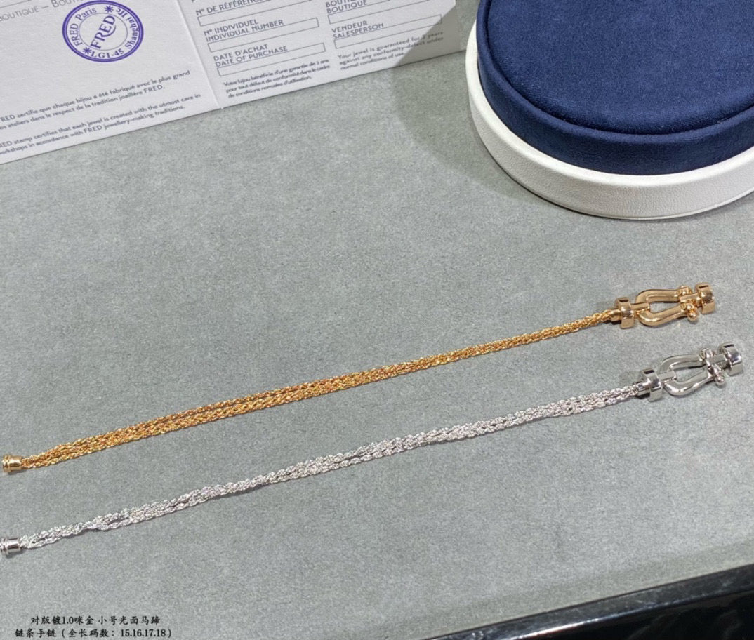 [⭐Seralia]FORCE SMALL HORSESHOE  DIAMOND CHAIN ROPE BRACELET