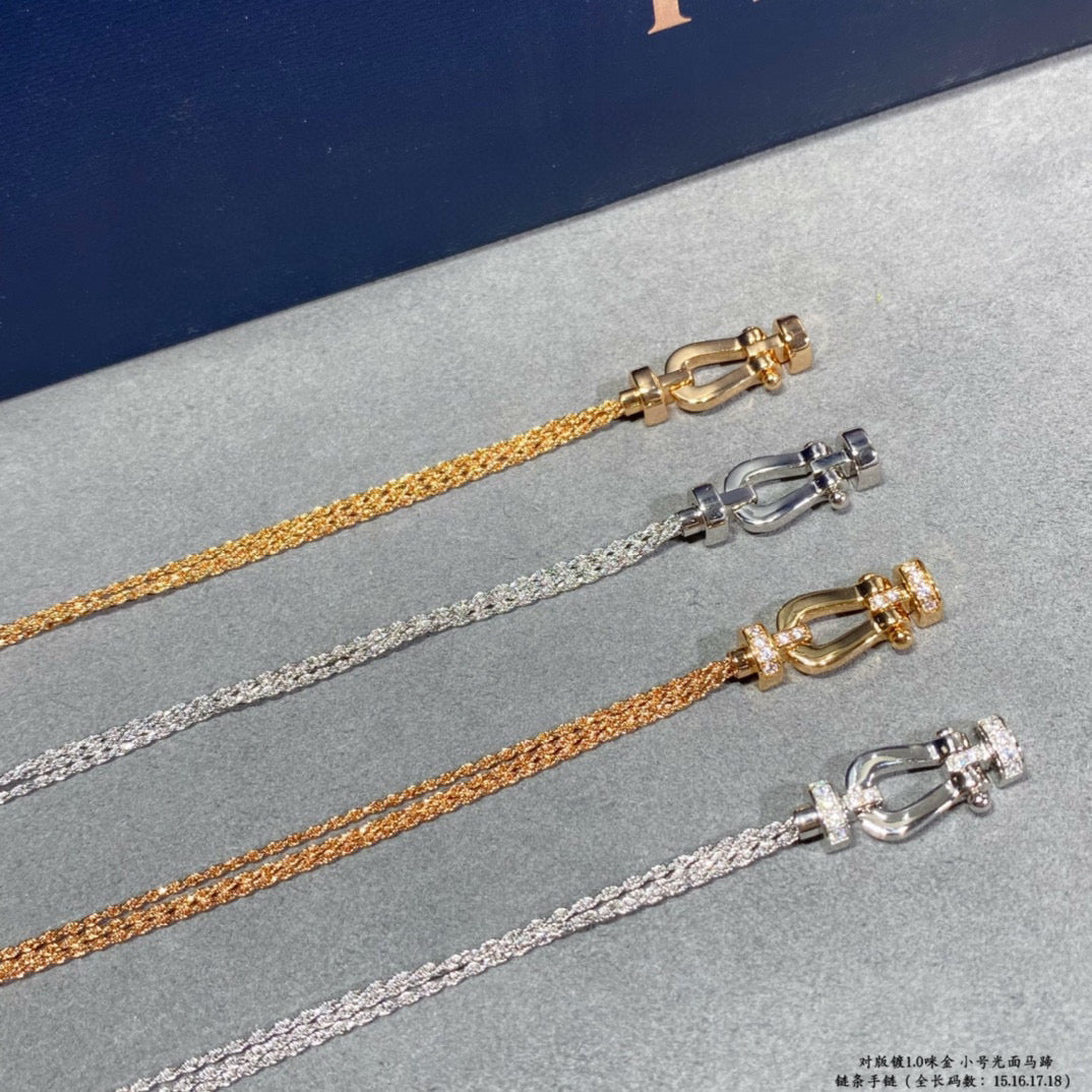 [⭐Seralia]FORCE SMALL HORSESHOE  DIAMOND CHAIN ROPE BRACELET
