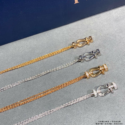 [⭐Seralia]FORCE SMALL HORSESHOE  DIAMOND CHAIN ROPE BRACELET