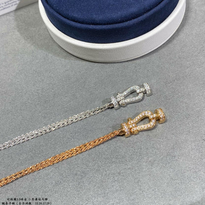 [⭐Seralia]FORCE SMALL HORSESHOE  DIAMOND CHAIN ROPE BRACELET