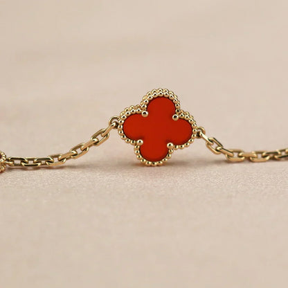 [⭐Seralia] CLOVER 5 MOTIF RED CORNELIAN BRACELET COLLECTION