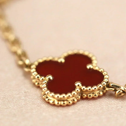 [⭐Seralia] CLOVER 5 MOTIF RED CORNELIAN BRACELET COLLECTION