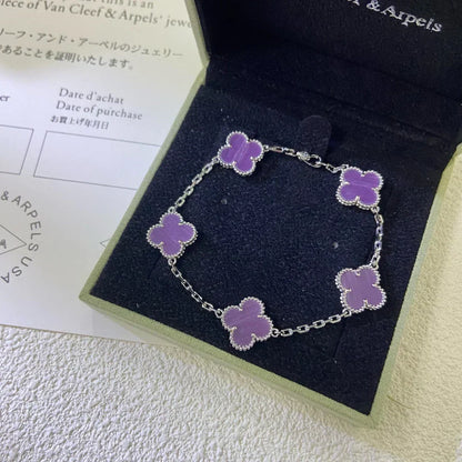 [⭐Seralia] CLOVER 5 MOTIF VIOLET BRACELET COLLECTION