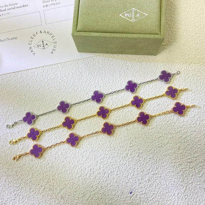 [⭐Seralia] CLOVER 5 MOTIF VIOLET BRACELET COLLECTION