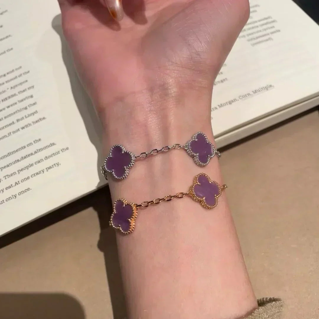 [⭐Seralia] CLOVER 5 MOTIF VIOLET BRACELET COLLECTION