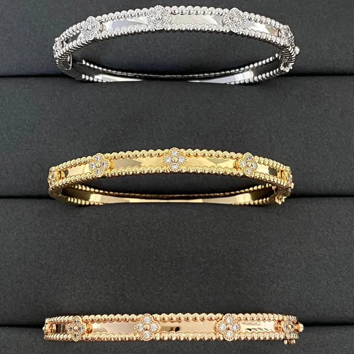 [⭐Seralia]CLOVER BRACELET 4MM DIAMONDS