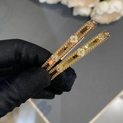 [⭐Seralia]CLOVER BRACELET 4MM DIAMONDS