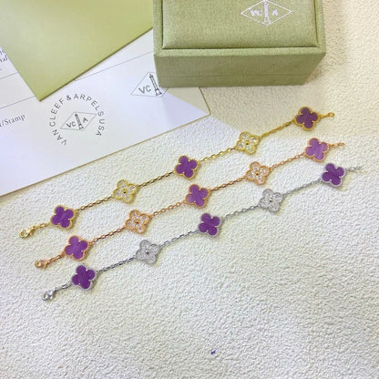 [⭐Seralia] CLOVER 5 MOTIF VIOLET BRACELET COLLECTION
