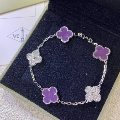 [⭐Seralia] CLOVER 5 MOTIF VIOLET BRACELET COLLECTION