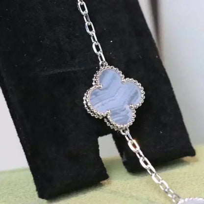 [⭐Seralia] CLOVER 5 MOTIF PURPLE CHALCEDONY BRACELET COLLECTION