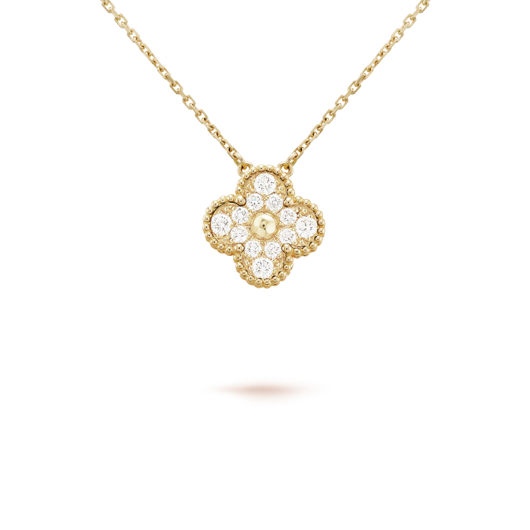 [⭐Seralia]CLOVER 15MM DIAMOND SINGLE FLOWER NECKLACE