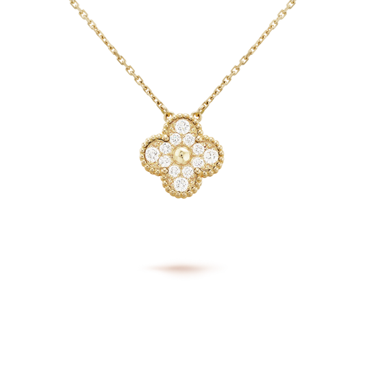 [⭐Seralia]CLOVER 15MM DIAMOND SINGLE FLOWER NECKLACE