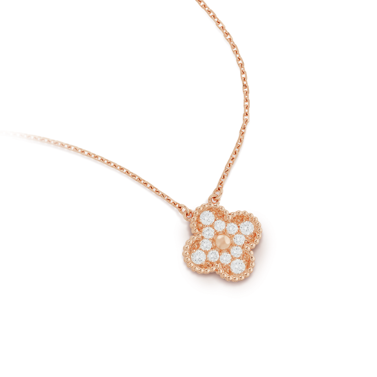 [⭐Seralia]CLOVER 15MM DIAMOND SINGLE FLOWER NECKLACE
