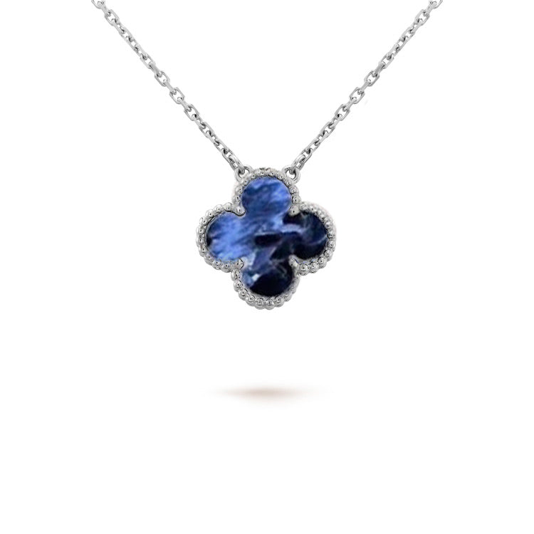 [⭐Seralia]CLOVER 15MM PIETERSITE NECKLACE SILVER