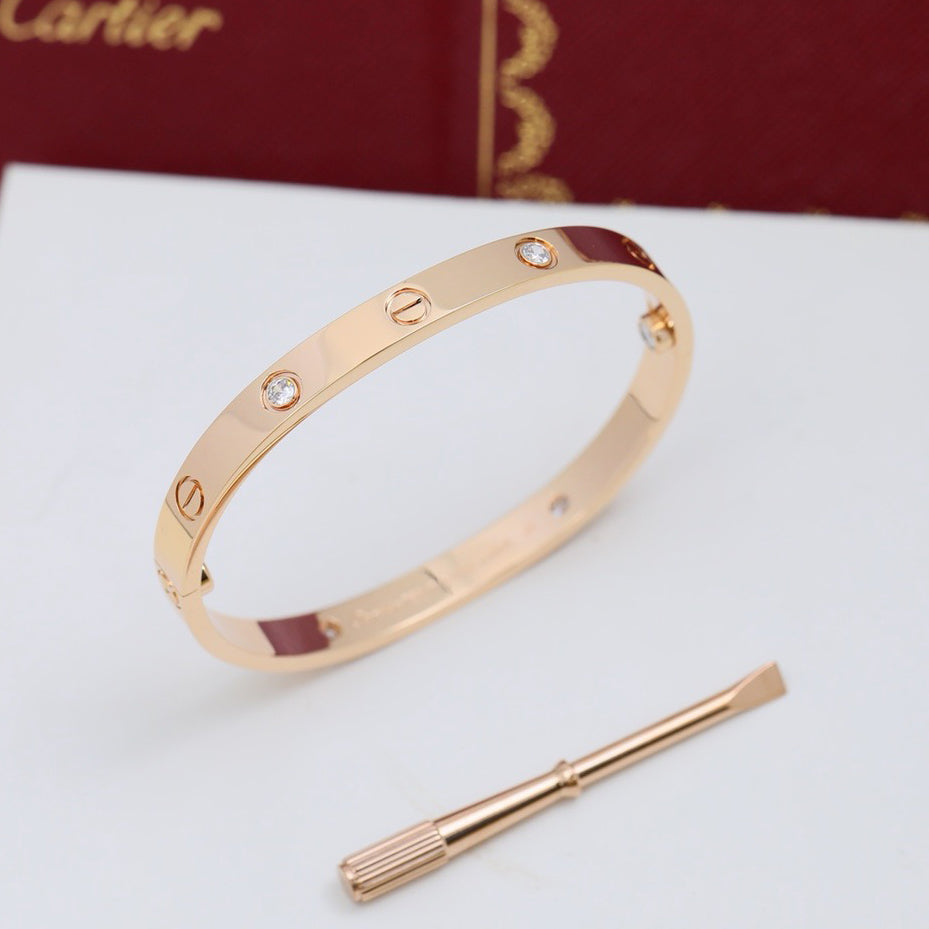 [⭐Seralia]LOVE BRACELET 6.1MM 4 DIAMONDS