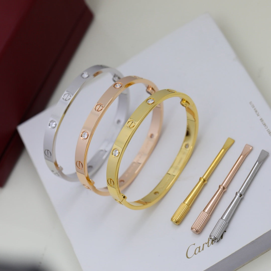 [⭐Seralia]LOVE BRACELET 6.1MM 4 DIAMONDS