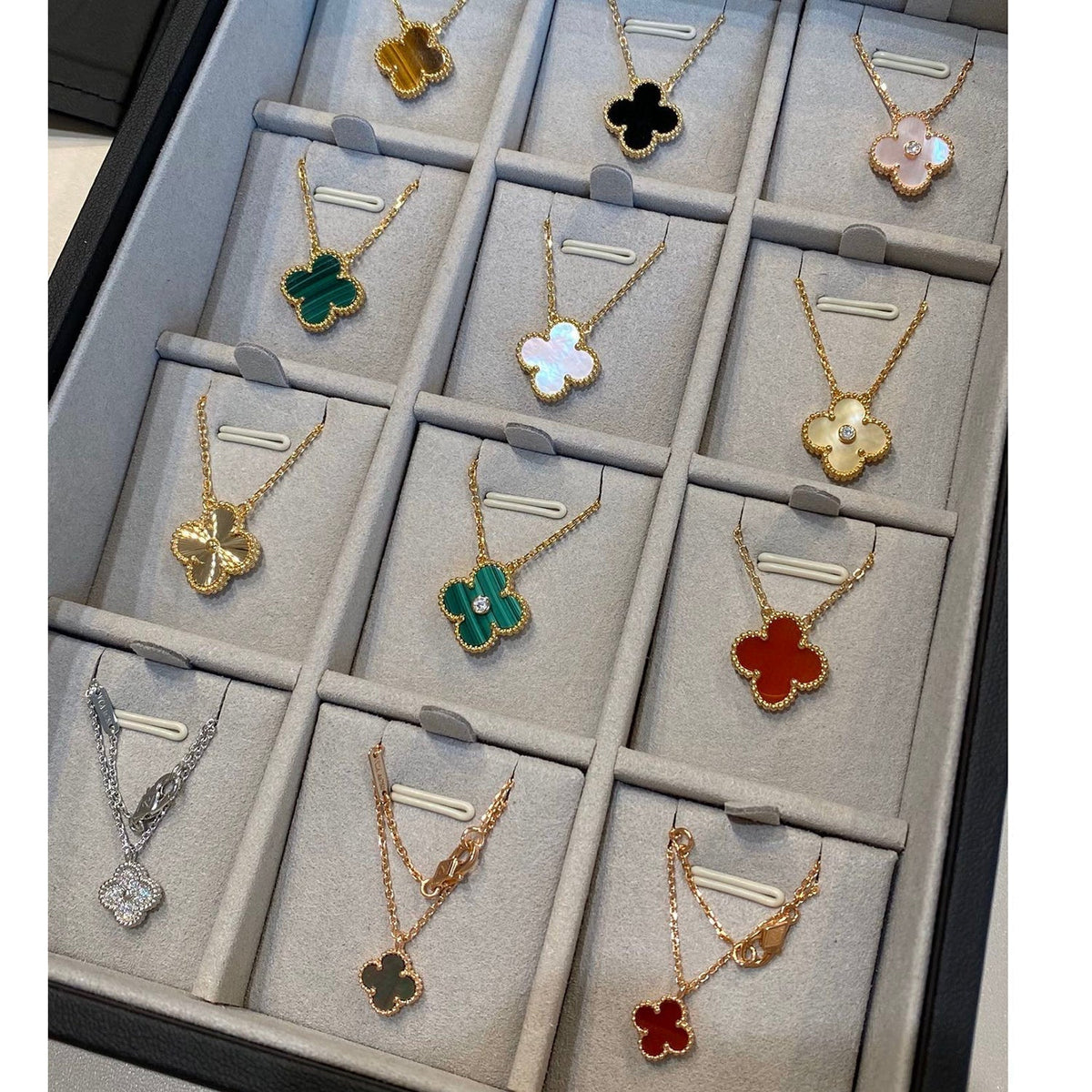 [⭐Seralia]CLOVER 15MM DIAMOND SINGLE FLOWER NECKLACE