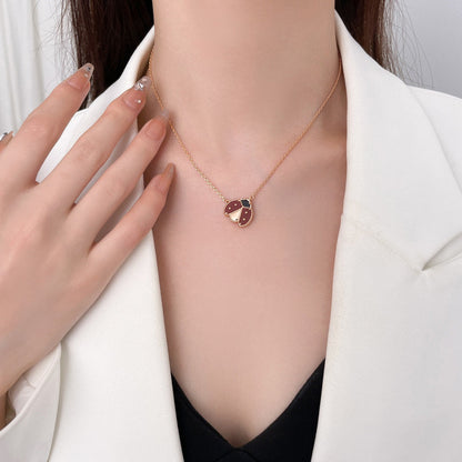 [⭐Seralia]LUCKY  CARNELIANS LADYBUG NECKLACE