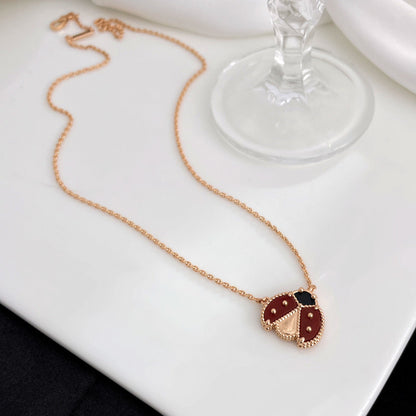 [⭐Seralia]LUCKY  CARNELIANS LADYBUG NECKLACE