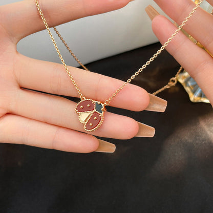 [⭐Seralia]LUCKY  CARNELIANS LADYBUG NECKLACE