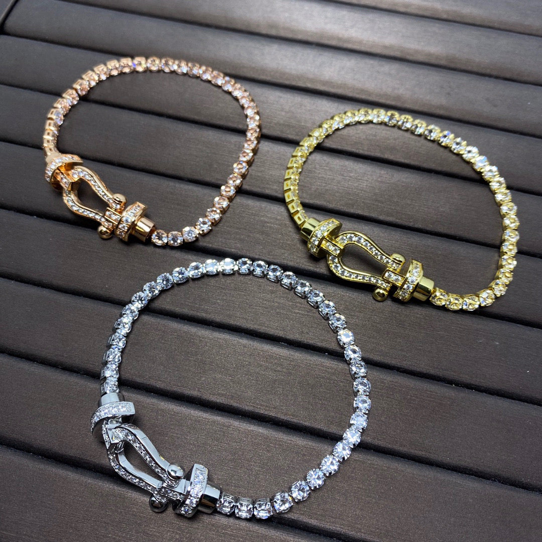 [⭐Seralia]FORCE  HORSESHOE  DIAMOND TENNIS BRACELET