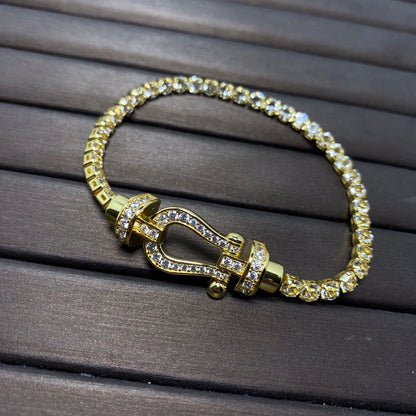 [⭐Seralia]FORCE  HORSESHOE  DIAMOND TENNIS BRACELET