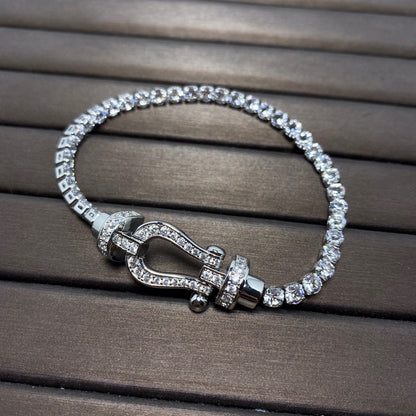 [⭐Seralia]FORCE  HORSESHOE  DIAMOND TENNIS BRACELET
