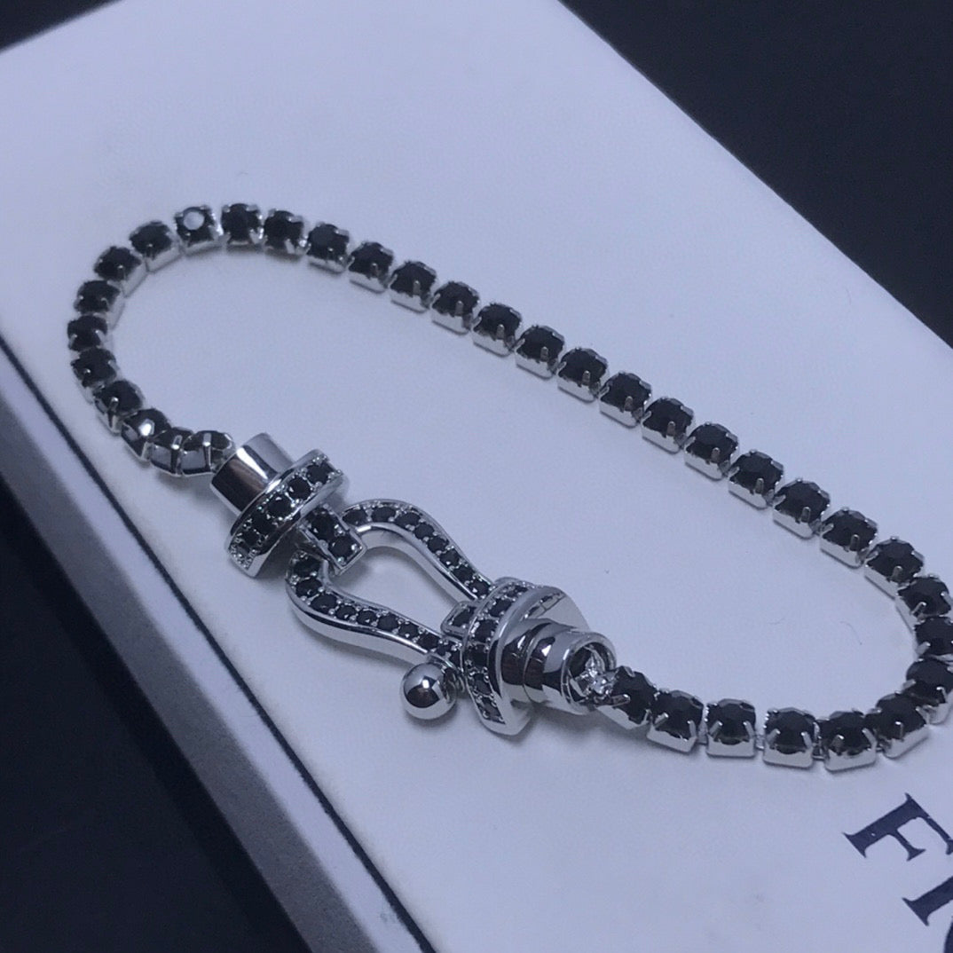 [⭐Seralia]FORCE  LARGE HORSESHOE FULL DIAMOND TENNIS BRACELET
