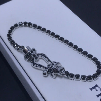 [⭐Seralia]FORCE  LARGE HORSESHOE FULL DIAMOND TENNIS BRACELET