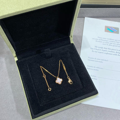 [⭐Seralia]CLOVER 15MM PINK MOTHER-OF-PEARL SINGLE FLOWER NECKLACE